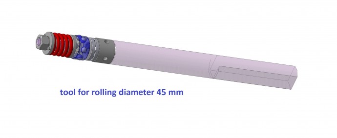 Tool for rolling internal cylindrical holes (ball)